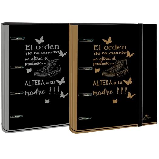 MARIOLA CARPEBLOCK ANILLAS MIXTAS 4 X 40MM FOLIO C/GOMA CARTÓN FORRADO PLASTIFICADO 6 FRASES C/SURTIDOS