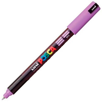 Posca PC-1MR Marcador de Pintura - Punta Roller de Fibra 0.7mm - Tinta Pigmentada Base al Agua - Resistente a la Luz - No Permanente - Color Lavanda