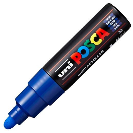 Posca PC-7M Marcador de Pintura - Punta de Bala 4.5-5.5mm - Tinta Base al Agua - Resistente a la Luz - No Permanente - Color Azul