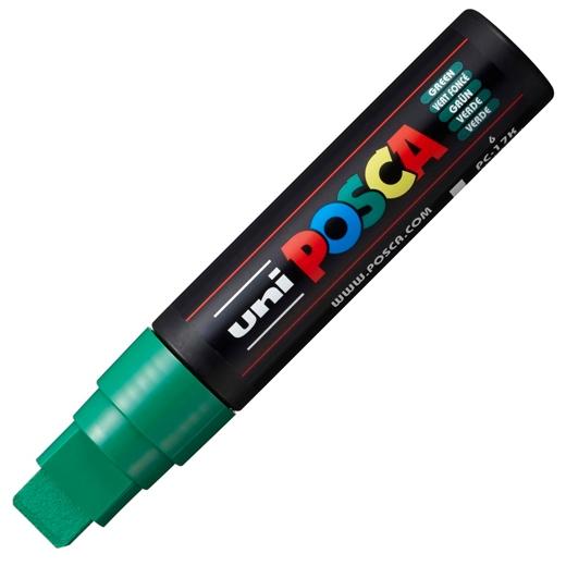Posca PC-17K Marcador de Pintura - Punta Biselada de Poliester 15mm - Tinta Base al Agua - Resistente a la Luz - Color Verde