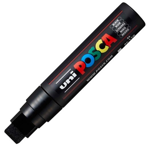 Posca PC-17K Marcador de Pintura - Punta de Poliester Biselada 15mm - Ancho de Trazo Muy Grueso - Tinta Base al Agua - Resistente a la Luz - Color Negro