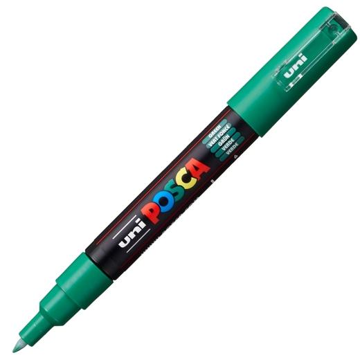 Posca PC-1M Marcador de Pintura - Punta Conica 0.7mm - Tinta Base al Agua - Resistente a la Luz - Color Verde