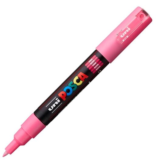 Posca PC-1M Marcador de Pintura - Punta Conica 0.7mm - Tinta Base al Agua - Resistente a la Luz - Color Rosa