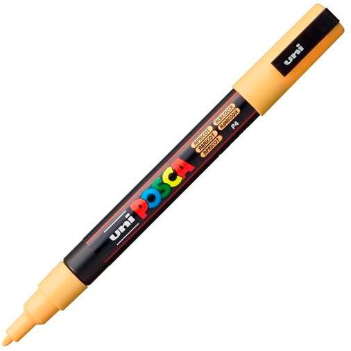 Posca PC-3M Marcador de Pintura - Punta Conica de Poliester 0.9-1.3mm - Tinta Base al Agua - Resistente a la Luz - No Permanente - Color Albaricoque