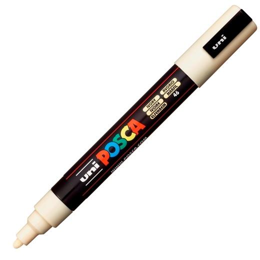 Posca PC-5M Marcador de Pintura - Punta de Poliester 1.8-2.5mm - Tinta Base al Agua - Resistente a la Luz - No Permanente - Color Marfil
