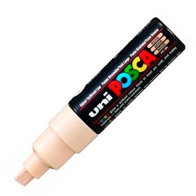 Posca PC-8K Marcador de Pintura - Punta Biselada Acrilica 8mm - Tinta Base al Agua - No Permanente - Resistente a la Luz - Ideal para Carteleria y Decoracion - Color Beige