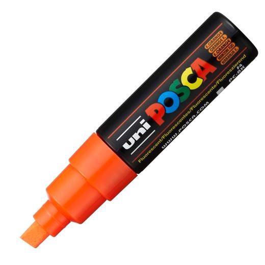 Posca PC-8K Marcador de Pintura - Punta Biselada Acrilica 8mm - Tinta Pigmentada Base al Agua - Resistente a la Luz - Color Naranja