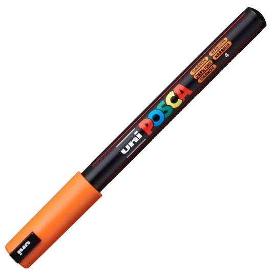 Posca PC-1MR Marcador de Pintura - Punta Roller de Fibra 0.7mm - Linea Extrafina - Tinta Pigmentada Base al Agua - Resistente a la Luz - Color Naranja