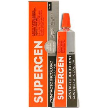 SUPERGEN PEGAMENTO DE CONTACTO RESISTENTE INCOLORO TUBO 40ML EN MANCHETA