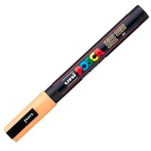 Posca PC-3M Marcador de Pintura - Punta Conica de Poliester 0.9-1.3mm - Tinta Base al Agua - Resistente a la Luz - Color Naranja Claro