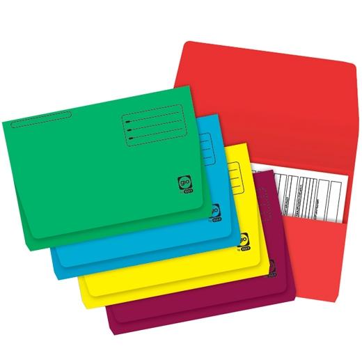 GIO SUBCARPETA POCKET CON BOLSA Y SOLAPA FOLIO CARTULINA 320GR C/INTENSOS SURTIDOS