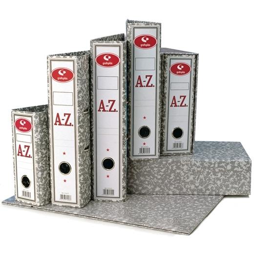 GRAFOPLÁS ESTUCHE ARCHIVADOR CLASSIC 65MM HOLANDESA CARTÓN FORRADO PAPEL 2MM FSC GRIS