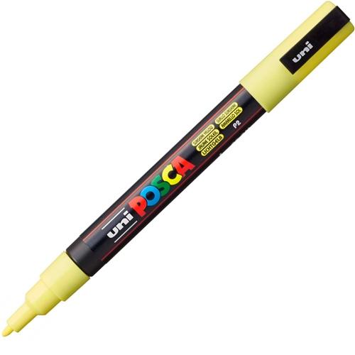 Posca PC-3M Marcador de Pintura - Punta Conica 0.9-1.3mm - Tinta Base al Agua - Resistente a la Luz - Color Amarillo Sol