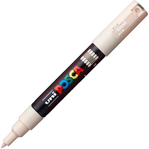 Posca PC-1M Marcador de Pintura - Punta de Poliester Conica 0.7mm - Tinta Base al Agua - Resistente a la Luz - Color Beige