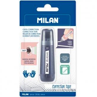 MILAN CINTA CORRECTORA CILÍNDRICA 5MMX6M SERIE 1918 BLÍSTER C/SURTIDOS