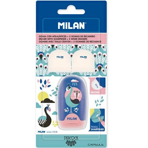 MILAN AFILABORRA CAPSULE PEACOCK + 2 GOMAS DE RECAMBIO EN BLÍSTER C/SURTIDOS