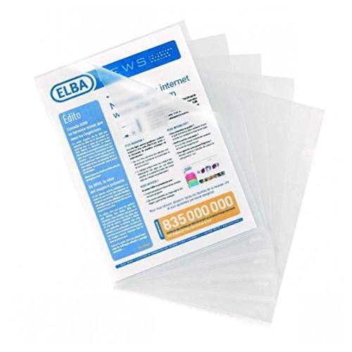 ELBA DOSSIER UÑERO STANDARD FOLIO 120 MICRAS CAJA 100U PIEL DE NARANJA TRANSPARENTE