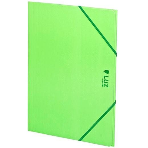CARCHIVO CARPETA 3 SOLAPAS FOLIO C/GOMAS CARTÓN BRILLO LUZ VERDE