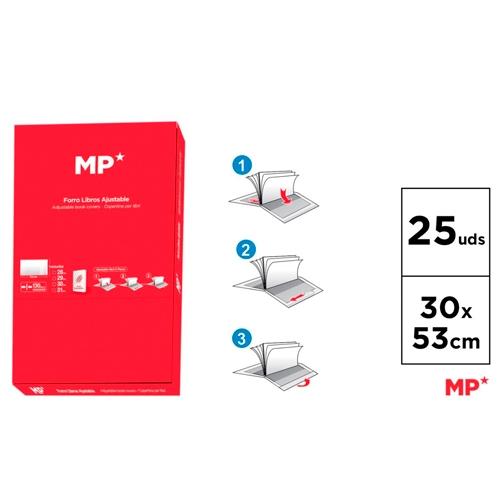 FORRO DE LIBROS ANTIRASGADO 130 MICRAS 0,3M AJUSTABLE CAJA 25 TRANSPARENTE