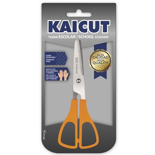 KAICUT TIJERAS ESCOLARES 130MM ACERO INOXIDABLE BLÍSTER C/SURTIDOS
