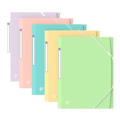 OXFORD CARPETA DE GOMAS URBAN 3 SOLAPAS A4+ PLÁSTICO TRASLÚCIDO C/SURTIDOS PASTEL