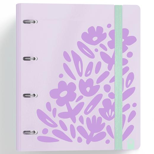 CARCHIVO CARPETA ANILLAS 4 X 35MM CARPEBLOCK 360 C/RECAMBIO 100H 90GR 4 SEPARADORES PP RÍGIDO FOAM MALVA
