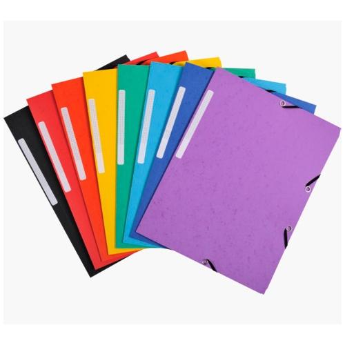 EXACOMPTA CARPETA DE GOMAS 3 SOLAPAS A4 LOTE 7+3 UD CARTULINA C/SURTIDOS
